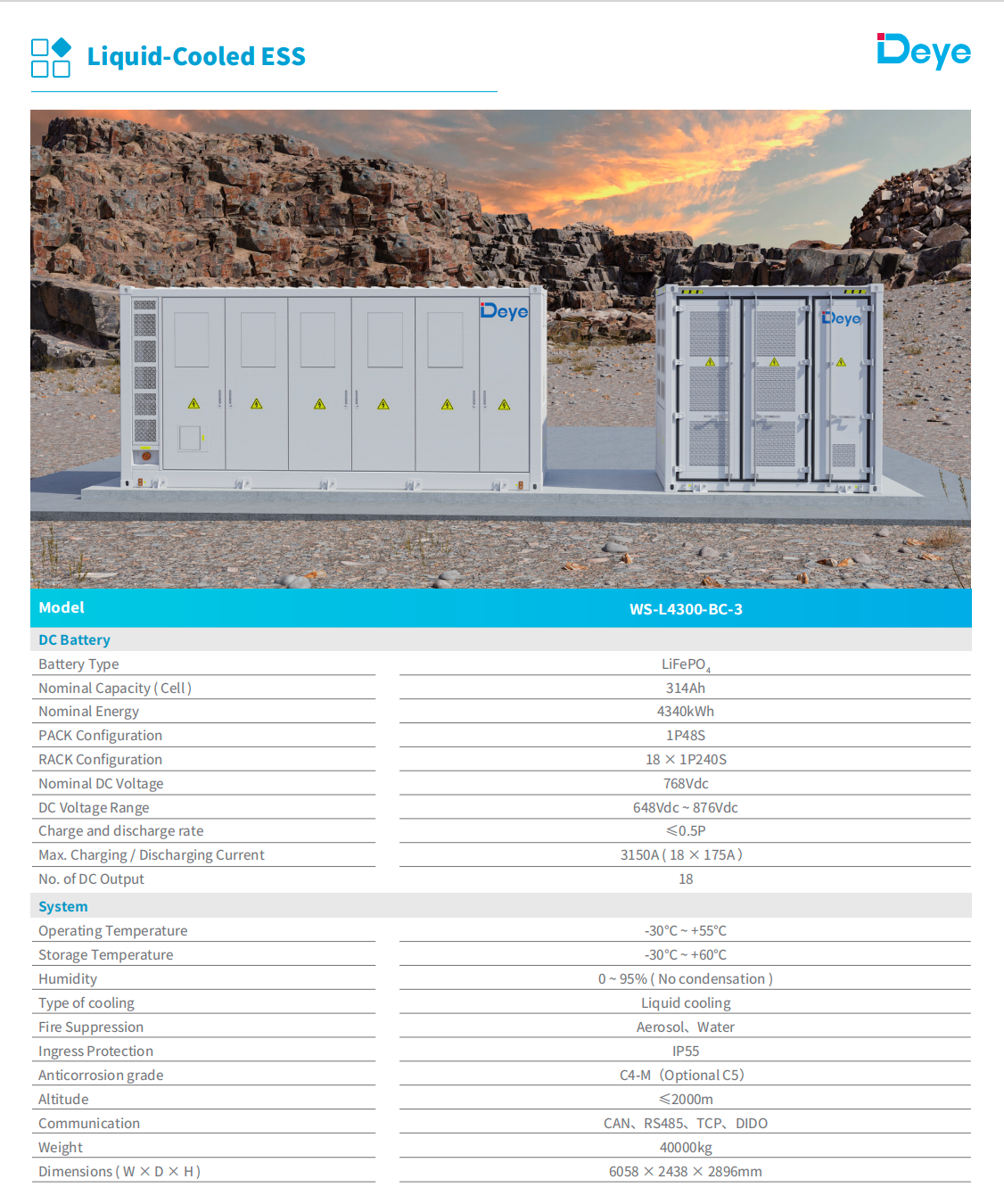 WS-L4300-BC-3 4340kwh ess