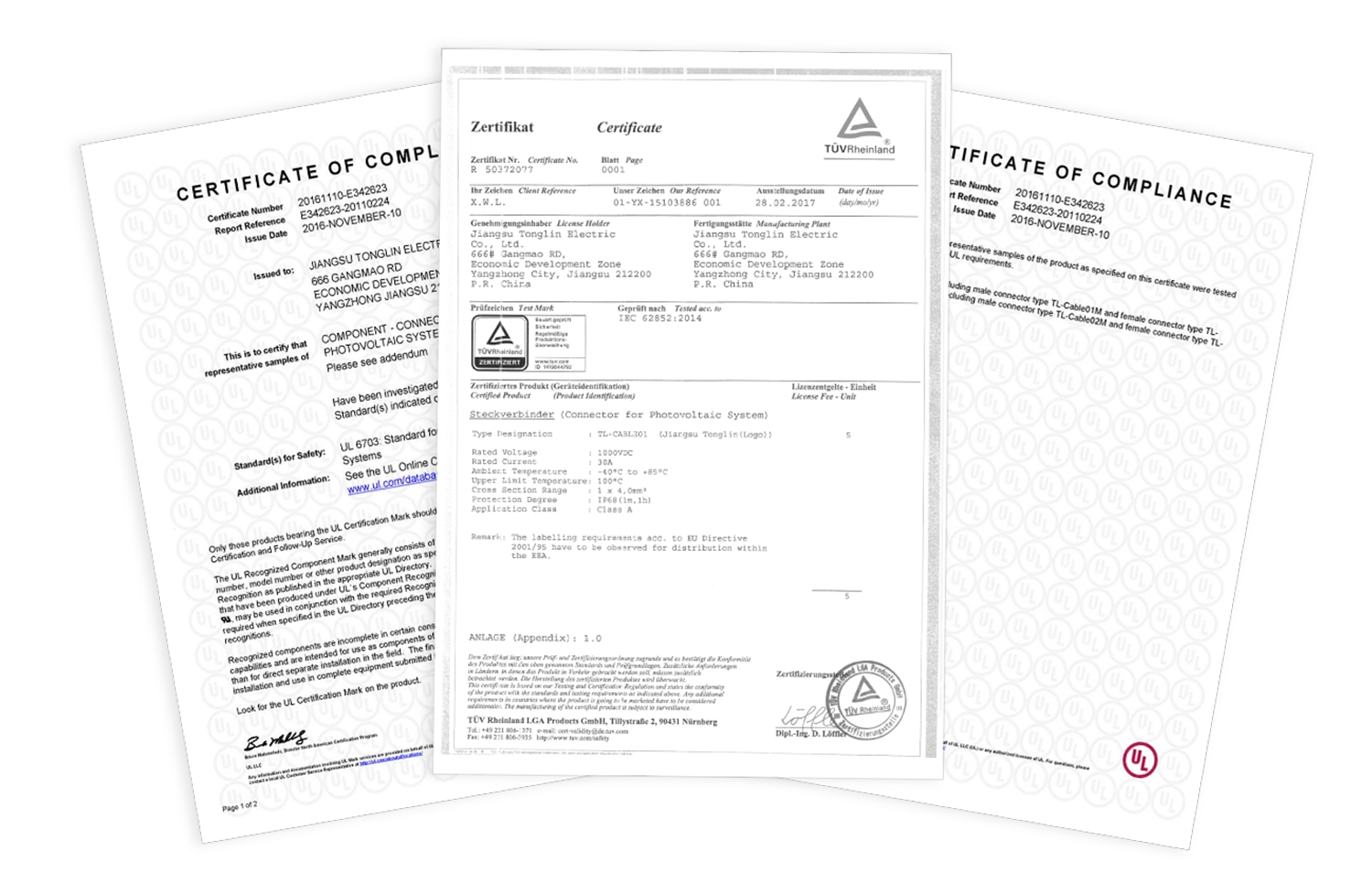 Certificats MC4, connecteur PV, MC4 étanche, connecteur de câble solaire. 