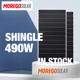 Moregoplus 166mm Mono Shingle Solar Panel 470W 475W 480W 485W 490W for Rooftop Solar Power System Home