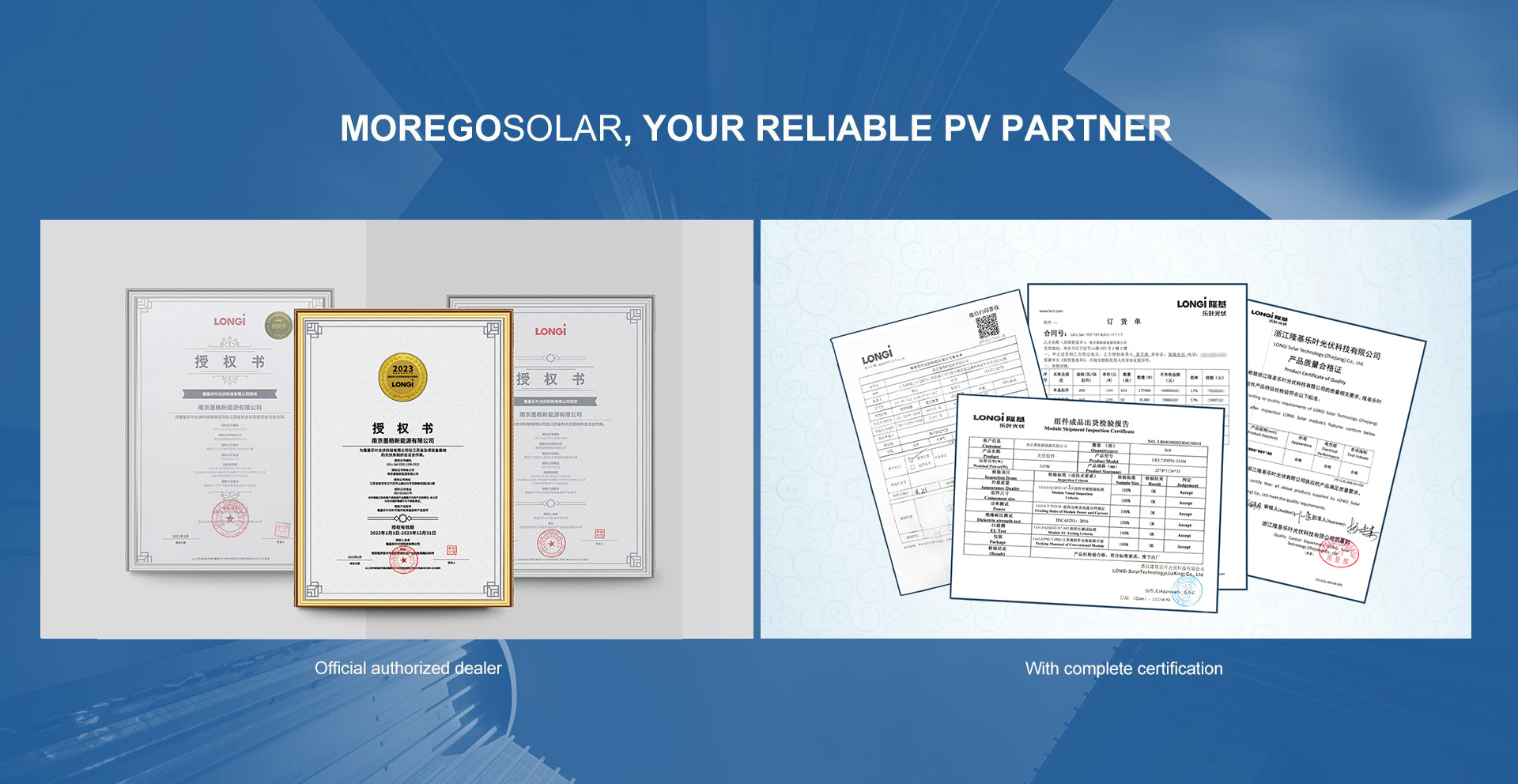 Longi certificat de distributeur autoritaire officiel solaire