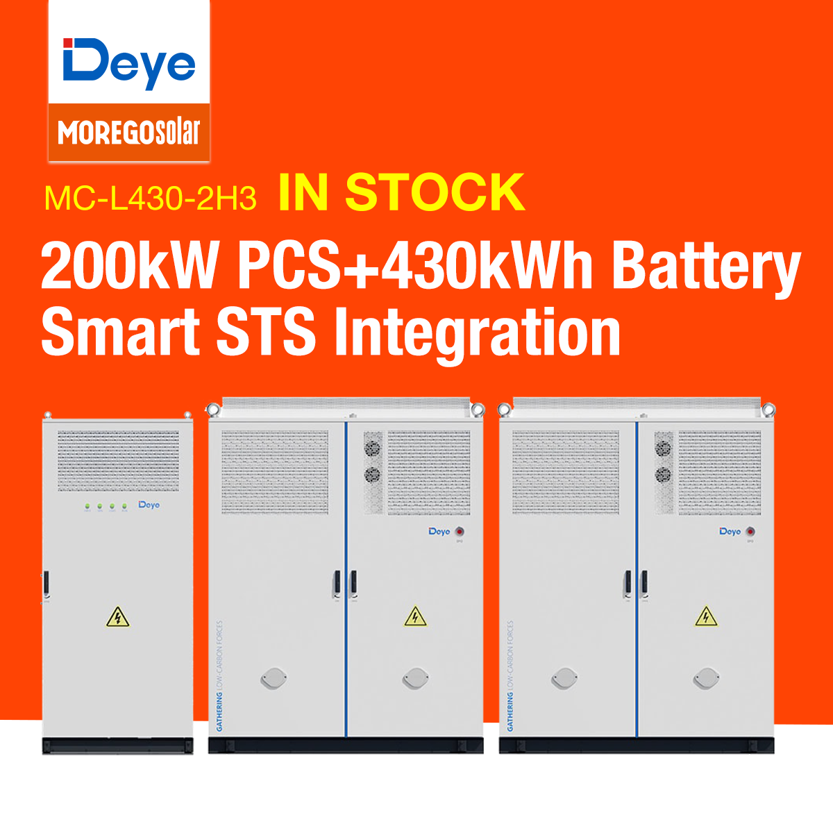 Deye MC-L430-2H3 200kW 430kWh C&I Liquid Cooling Battery Storage Cabinet All-in-One Outdoor ESS Moge Authorized Distributor