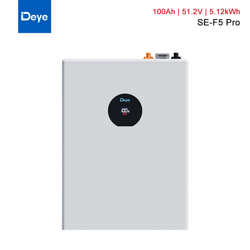 Batterie Li-ion Deye LiFePO4 51.2V 100Ah 5.12kwh IP21 SE-F5 Plus prend en charge la charge à basse température