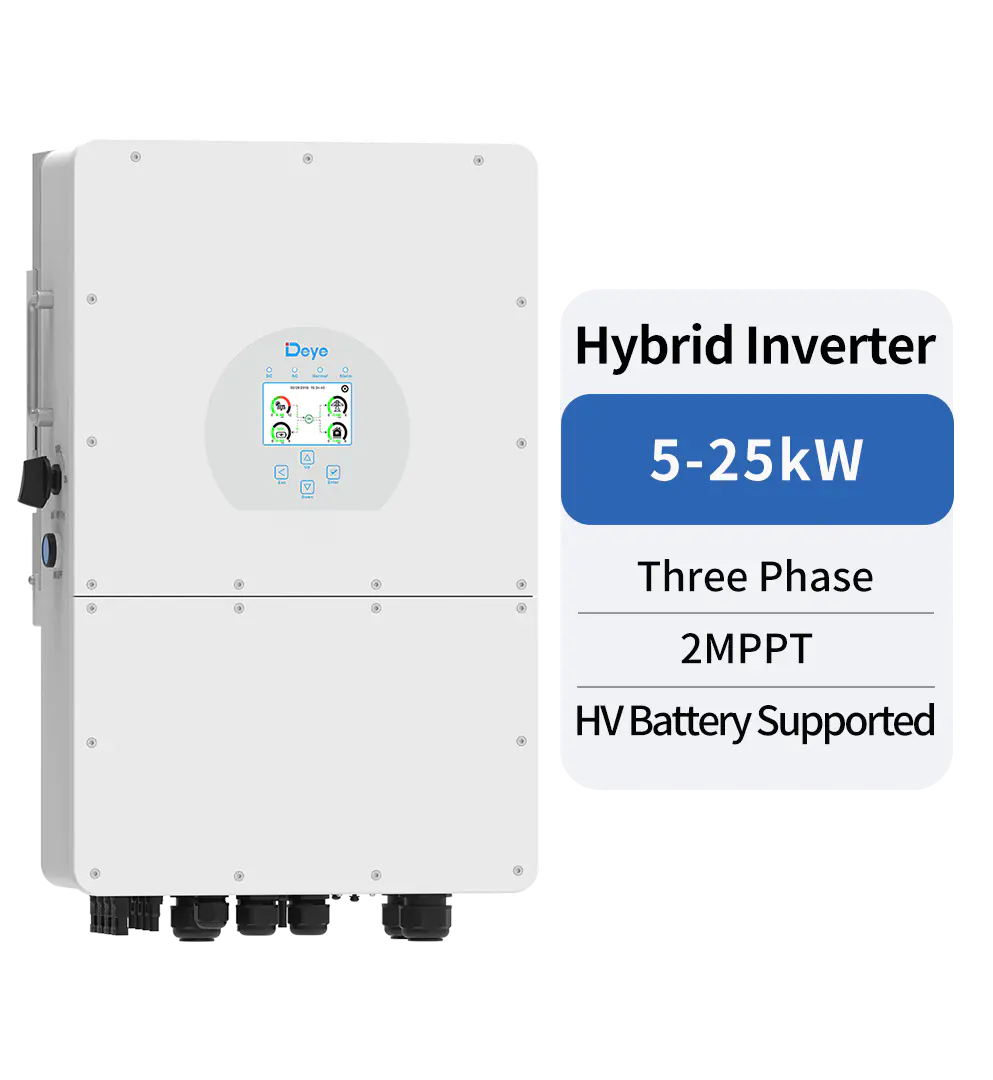 Deye Hybrid Three Phase 5-25kW 12kW 20kW 25kW Solar Inverter 160-700V Battery 6 time periods for battery charging/discharging