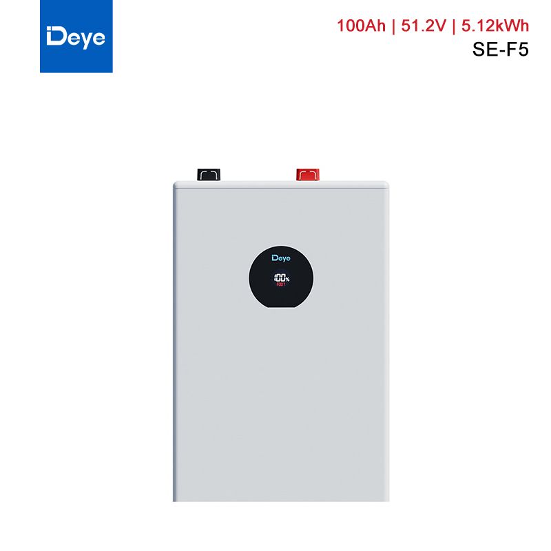 Batterie Li-ion Deye LiFePO4 51.2V 100Ah 5.12kwh IP21 SE-F5 Plus prend en charge la charge à basse température