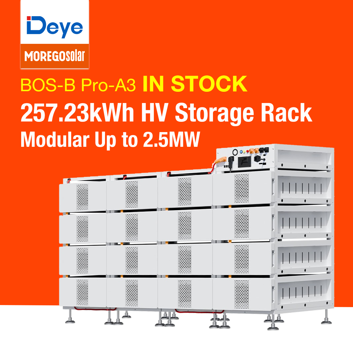 Deye Small-Scale LiFePO4 High Voltage Battery BOS-G Pro 15-82kWh C&I Solar Energy Storage System for Backup And Peak Shaving