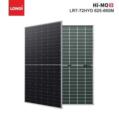 Longi Hi-MO9 LR7-72HYD Bifacial 660W 655W 650W 645W 640W 635W Double Glass Solar Panel 