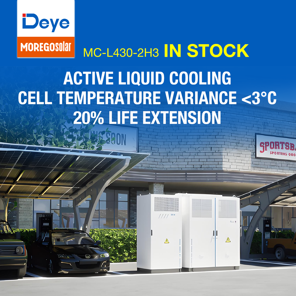 Deye MC-L430-2H3 200kW 430kWh C&I Liquid Cooling Battery Storage Cabinet All-in-One Outdoor ESS Moge Authorized Distributor