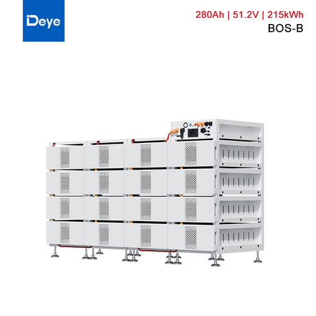 Batterie solaire au lithium PV industrielle et commerciale Deye BOS-B 215 kWh 280 A pour solution de stockage d'énergie C&I 