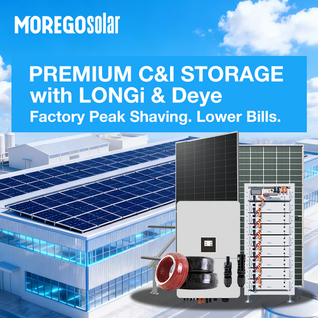 Morego Système photovoltaïque solaire commercial avec batterie LiFePO4 ESS 100 kW 150 kW 200 kW 215 kWh