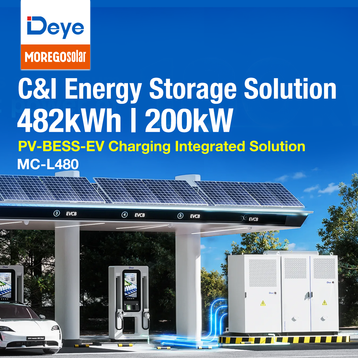 Moergosolar Deye MC-LC480-2H2 C&I Energy Solution 482kWh Storage 400kW PV Access 360kW EV Charging