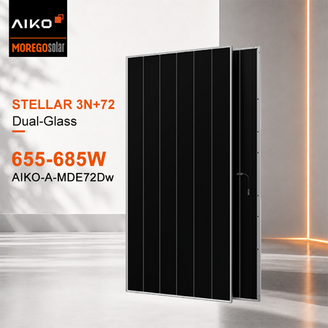 Aiko Solar ABC N-type STELLAR 3N+72 Dual-Glass 660W 665W 670W 675W 680W 685W Solar Panels for Desert Climates
