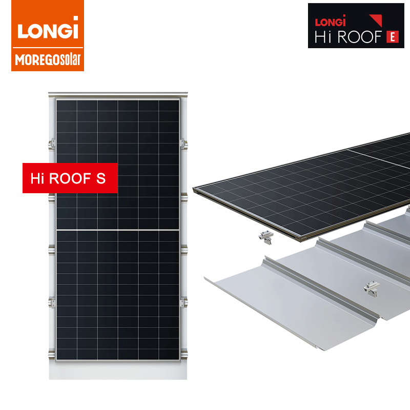 LONGi Hi ROOF E Componentes Especiales / Abrazadera Integrada 655W 660W 665W Sistema Completo de Sujeción para Techos Metálicos