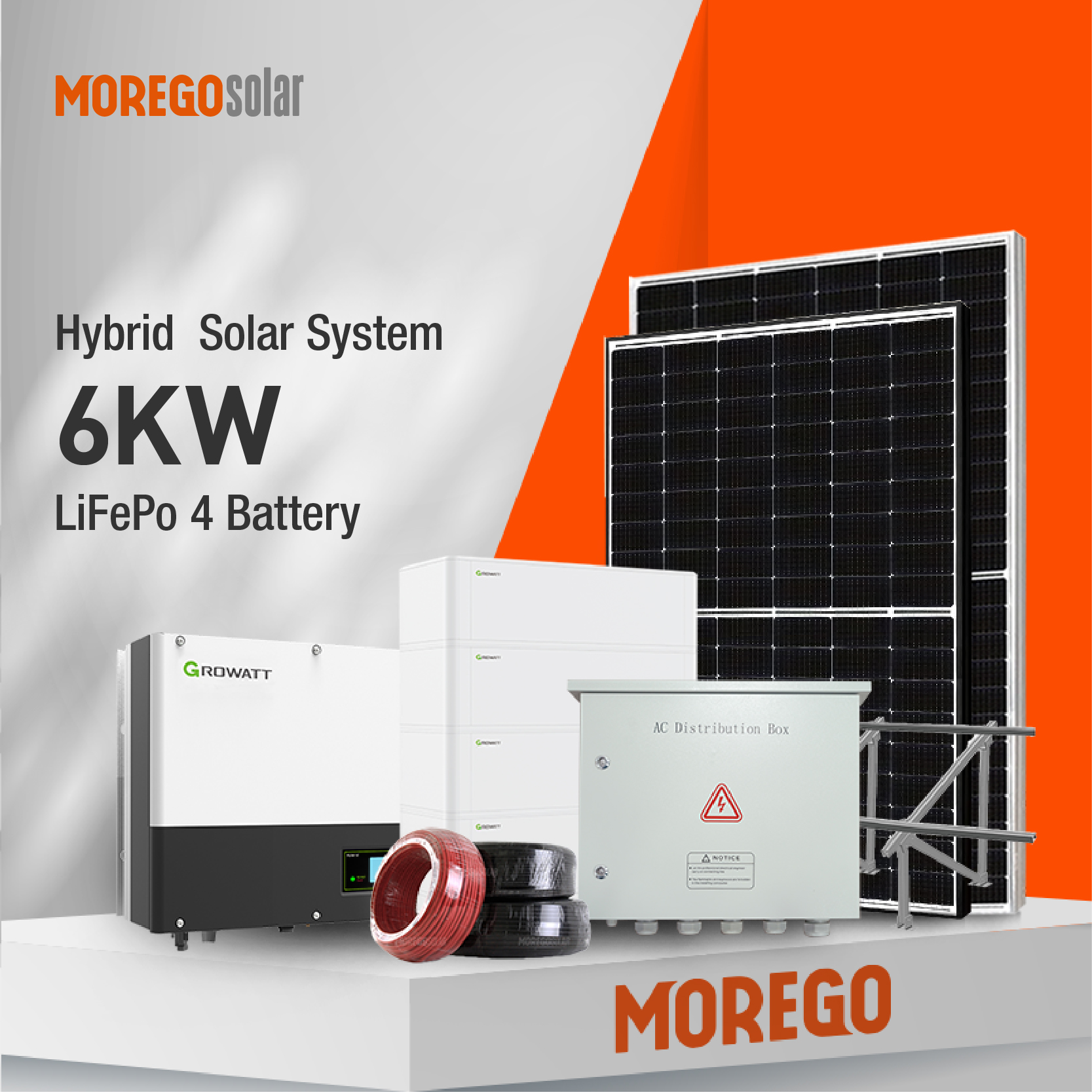 Moregosolar Hybrid Solar Storage Energy Systems 5KW 6KW with Lithium Ion Battery