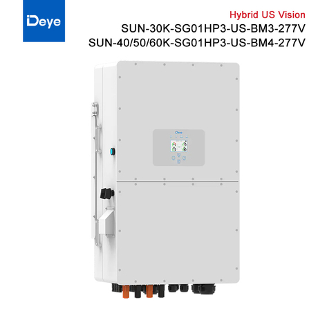 Deye Hybrid Three Phase 30kW 40kW 50kW 60kW US 227V Solar Inverter Wall-mounted Anti-islanding Power Conversion