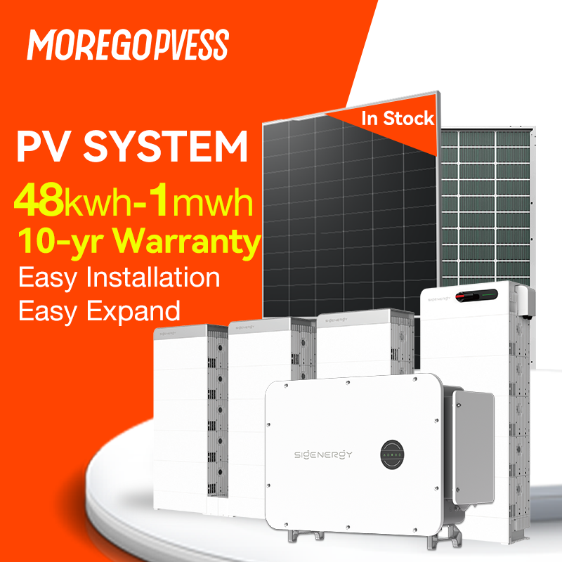 Moregosolar Commercial & Industrial Solar Energy System 200kW 250kW 500kW 1MW 200kwh 1MWh Complete on off Grid Hybrid PV BESS Battery Storage Solution 