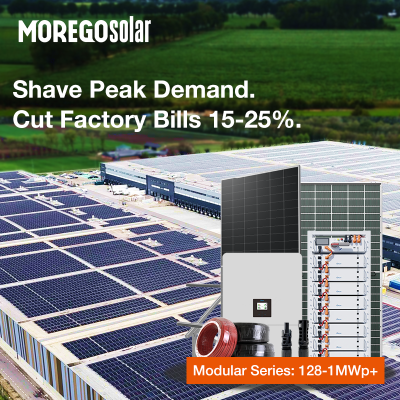 Morego Solar Commercial Peak Shaving ESS 100kW 150kW 200kW 215kWh LiFePO4 Battery PV System