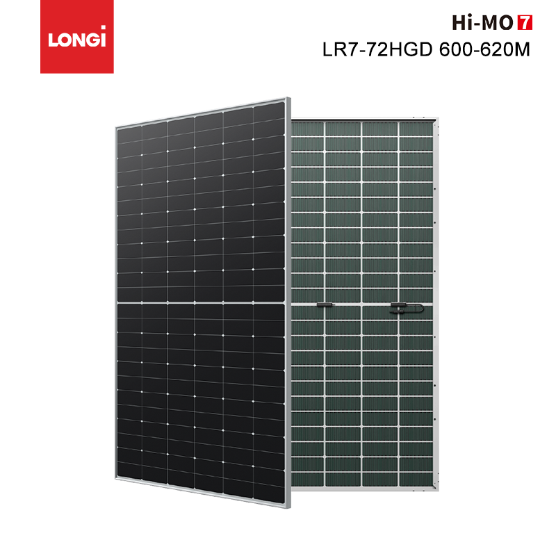 Longi solar Hi-MO7 Bifacial HPDC cell technology Solar Panels 600W 605W 610W 615W 620W