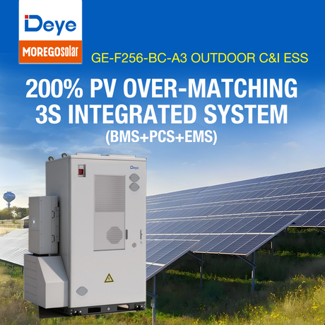 Deye GE-F256-BC-2-A3 ORION-E Commercial Battery Outdoor C&I ESS Cabinet 257kWh LFP Batteries Air-Cooled BESS Solution Morego Supplier