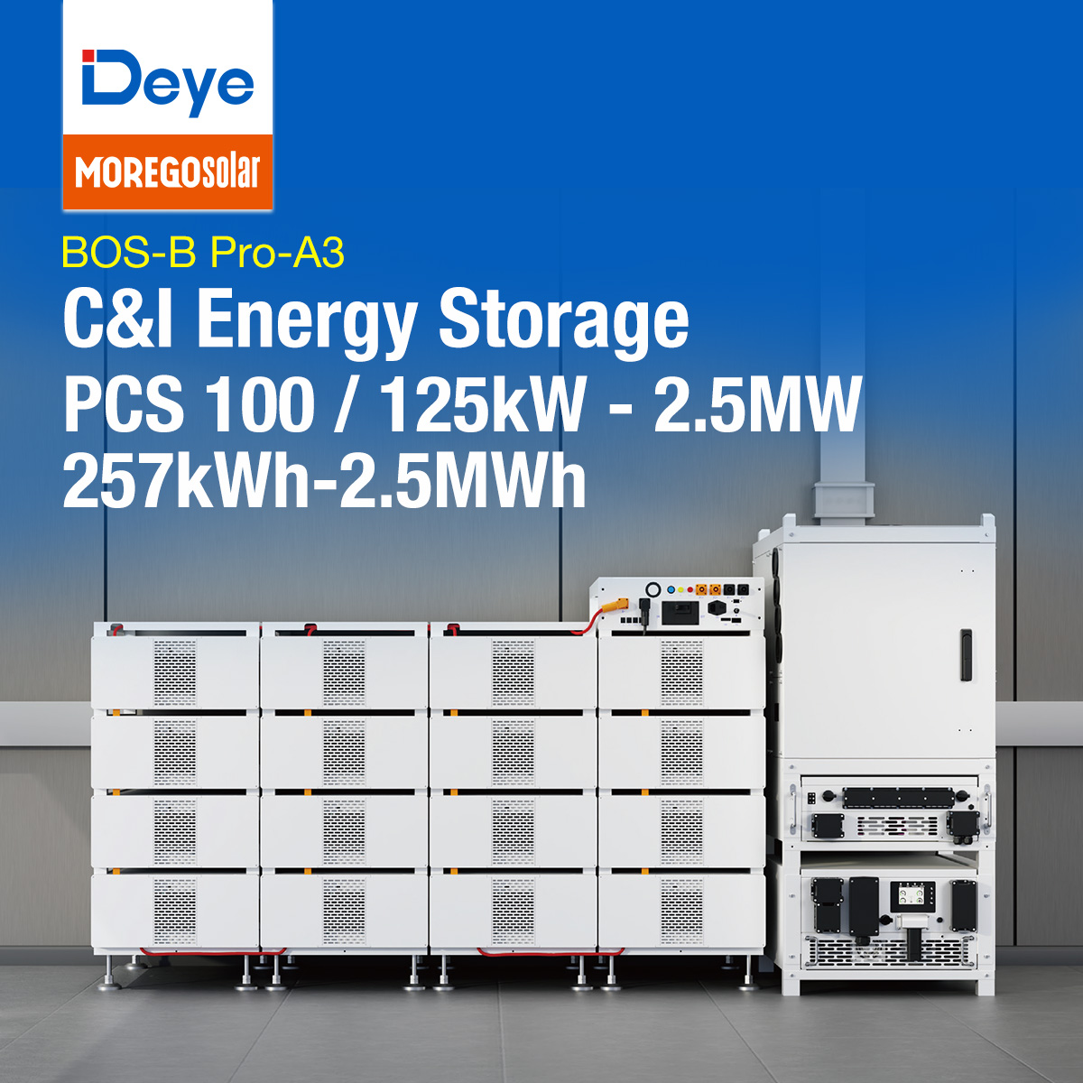Deye Small-Scale LiFePO4 High Voltage Battery BOS-G Pro 15-82kWh C&I Solar Energy Storage System for Backup And Peak Shaving