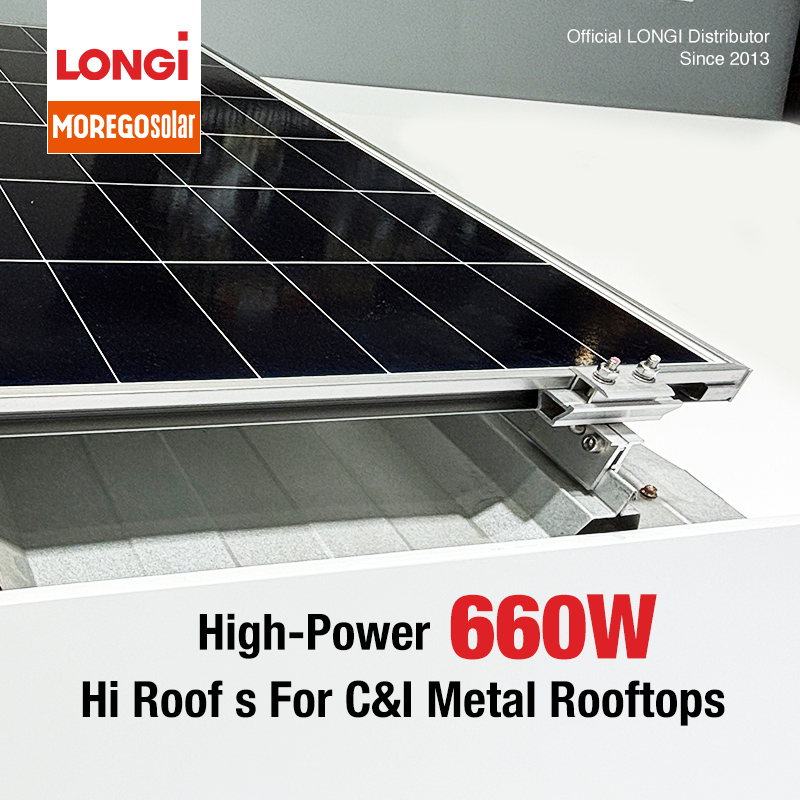 LONGi Hi ROOF E Componentes Especiales / Abrazadera Integrada 655W 660W 665W Sistema Completo de Sujeción para Techos Metálicos