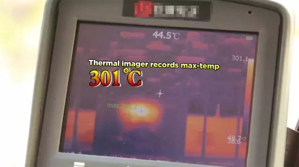 Thermal imager records max-temp