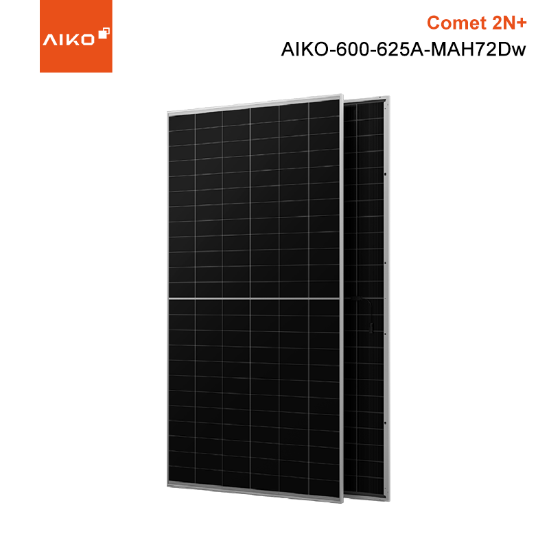 Aiko Solar N-Type ABC Cell 600W 610W 620W 625W Dual glass Solar PanelAiko Solar N-Type ABC Cell 600W 610W 620W 625W Dual glass Solar Panel