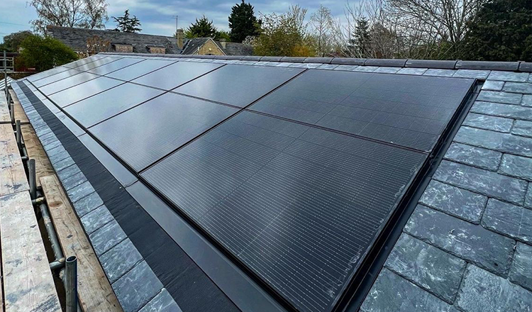 black solar panel home system