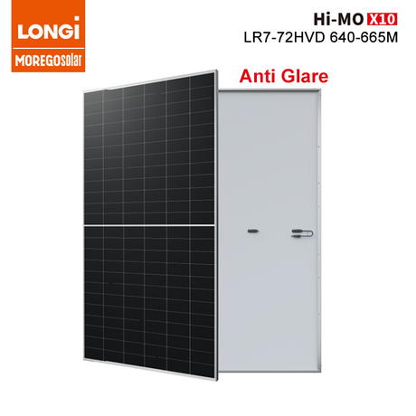 Longi Hi-MO X10 Guardian Anti Glare 665W 660W 655W 650W 645W para escenarios sensibles al deslumbramiento Aeropuertos Carreteras Residencial