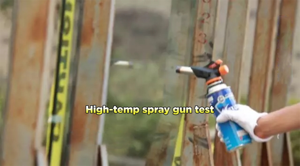 High-temp spry gun test