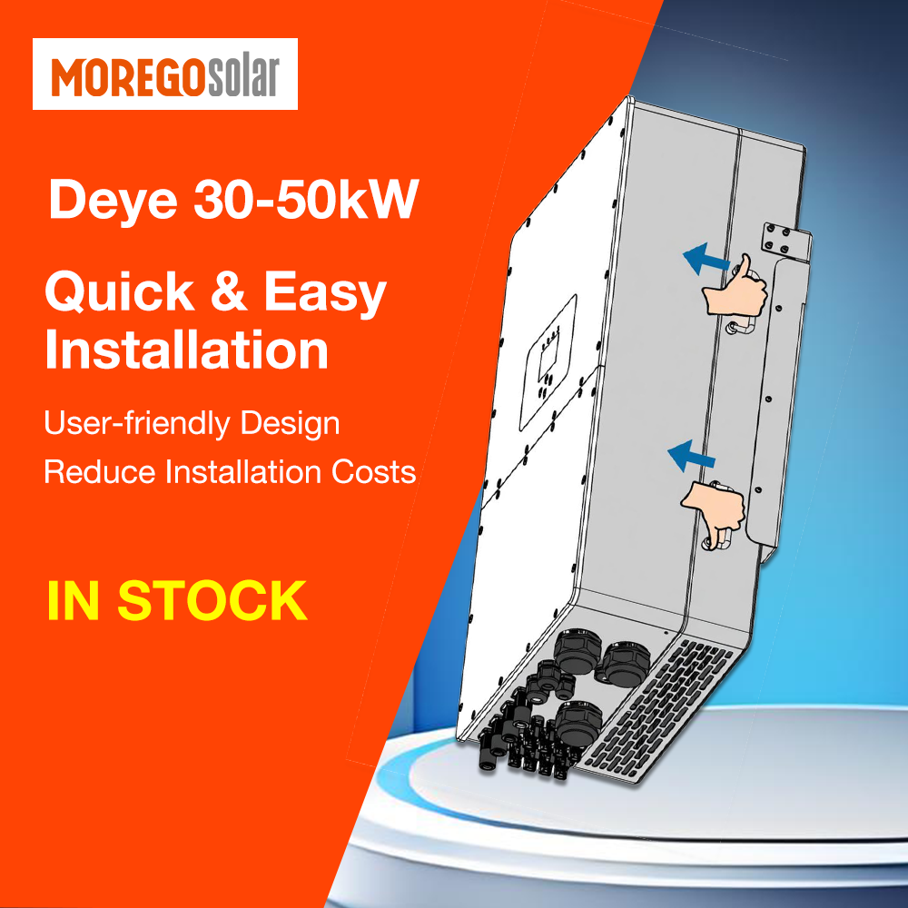 Deye HV Battery 3/4 MPPT 29.9kW 30kW 35kW 40kW 50kW On Off Grid Three Phase Hybrid Inverter for Commercial PV ESS Project