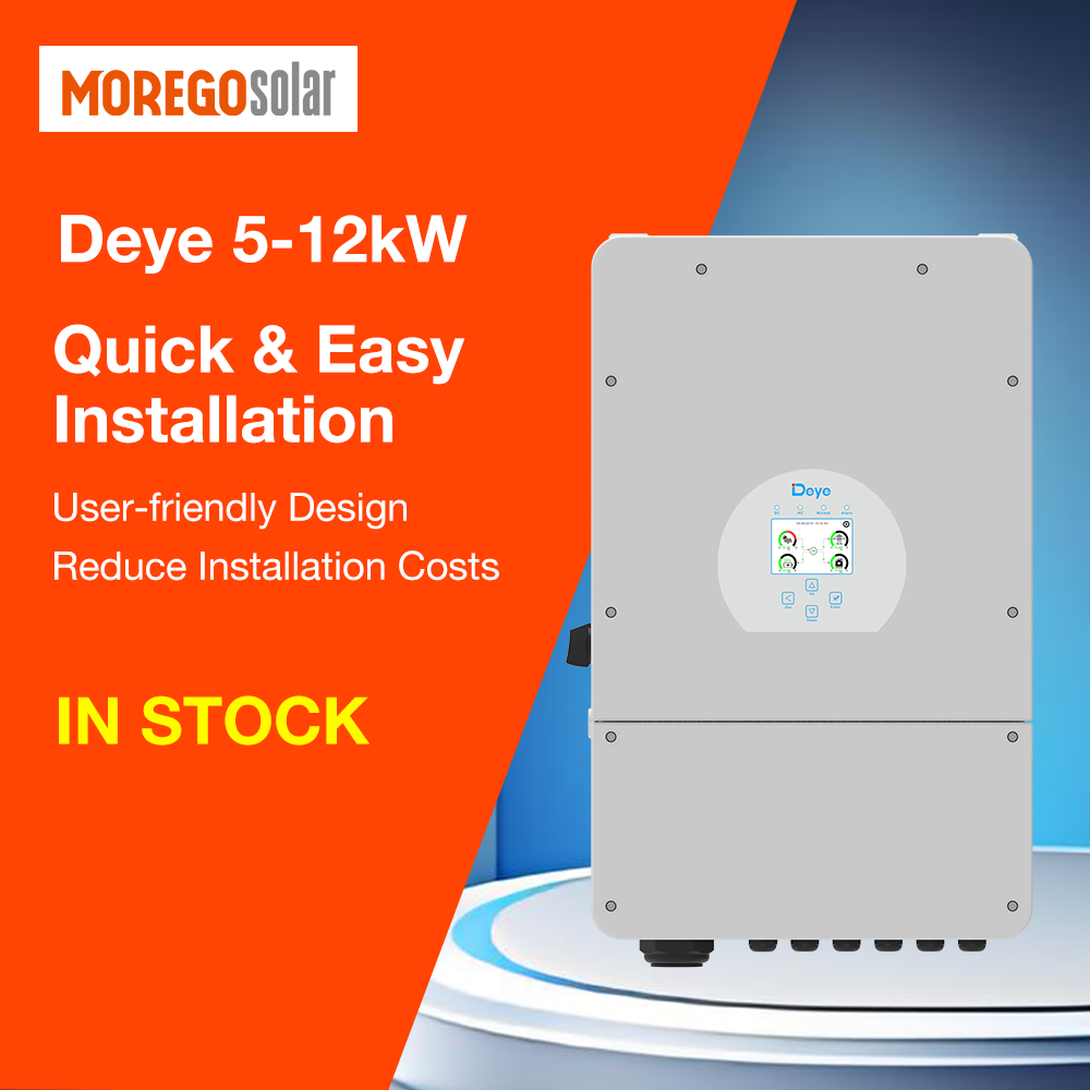 Deye Split Phase Hybrid Inverter 5kW 6kW 7.6kW 8kW US Vision IP65 On Off Grid Inverters Self-adaption to BMS