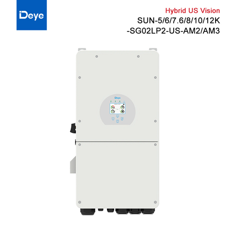 Deye Hybrid Three Phase 8kW 10kW 12kW 15kW PV Power Inverter 160V-500V Lithium-ion HV Battery Anti-islanding Protection