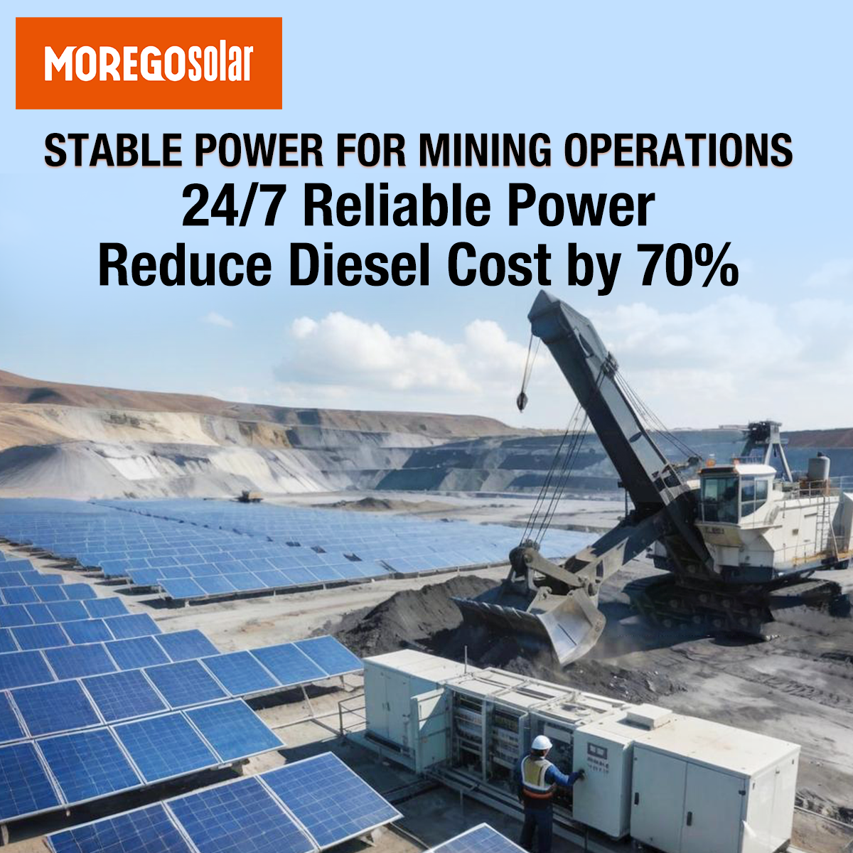 MOREGO Solar Renewable Energy Deye C&I PV ESS Solutions 500kW 1028kWh Microgrid Off-grid Power for African Remote Mining