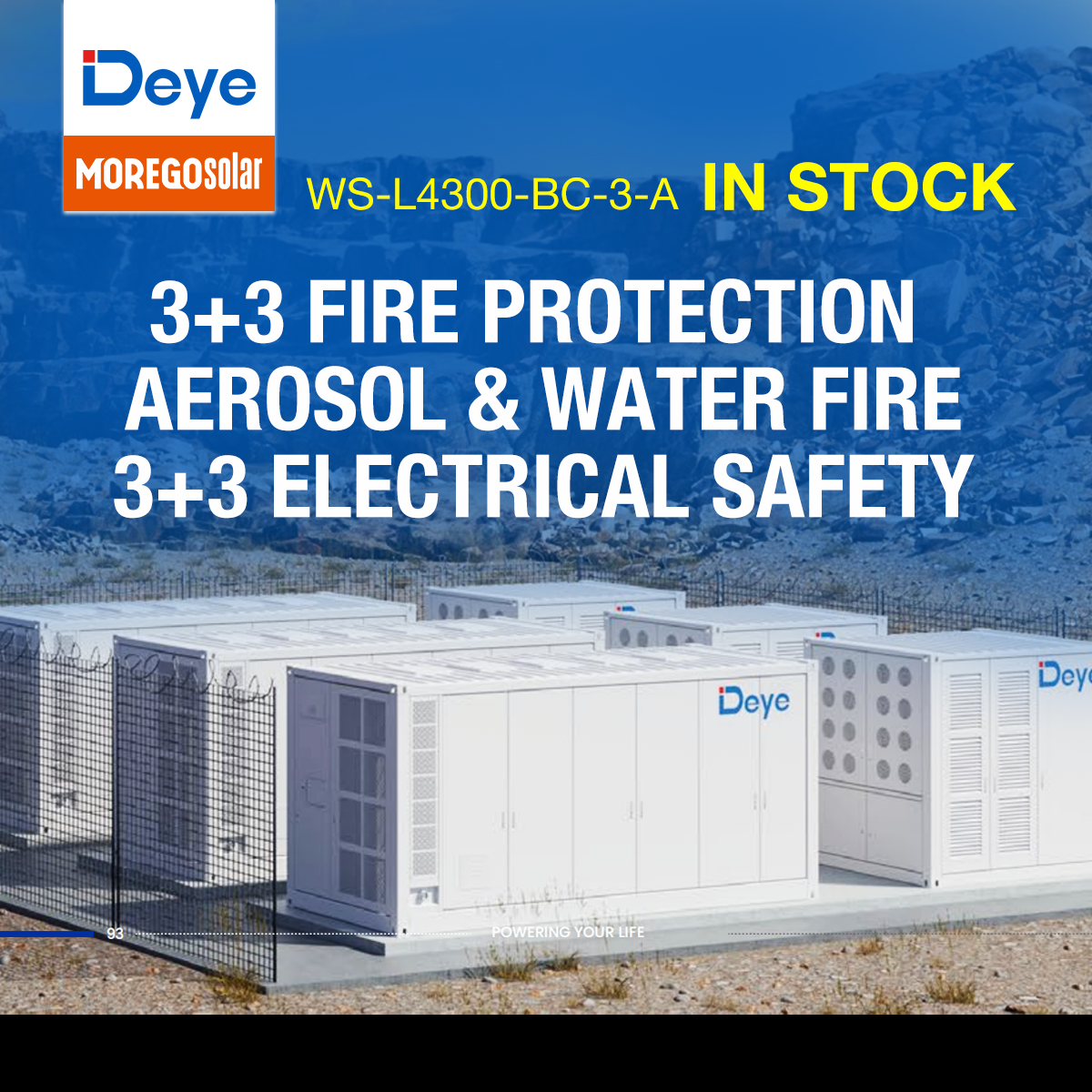 Moergo Solar Deye WS-L4300 4.34MWh Utility Scale Liquid Cooling Energy Storage System IP55 C4 Containerized ESS 20ft Hybrid Microgrid BESS