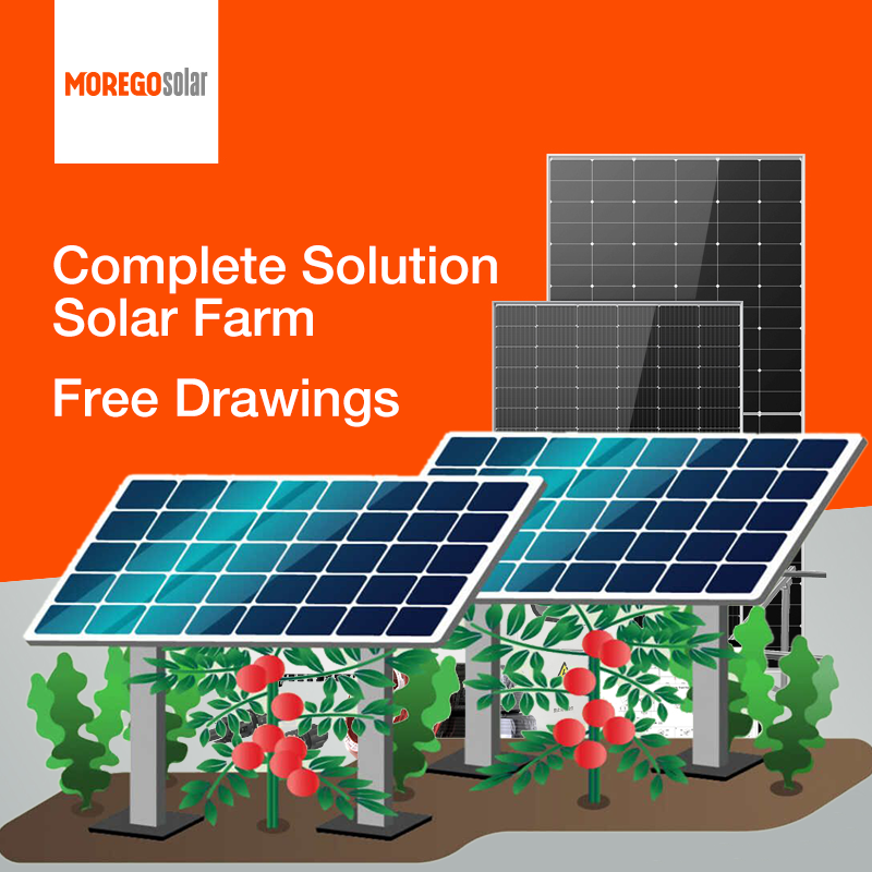 Moregosolar Solution complète du système solaire agricole 30KW 50KW 100KW 200KW 1MW Système d'irrigation Système solaire