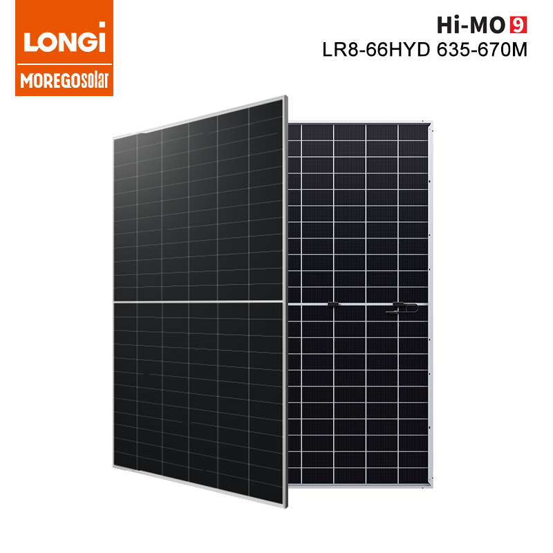 Longi Hi-MO9 LR8-66HYD Bifacial 670W 665W 660W 655W 650W 645W 640W Double Glass Solar Panel 