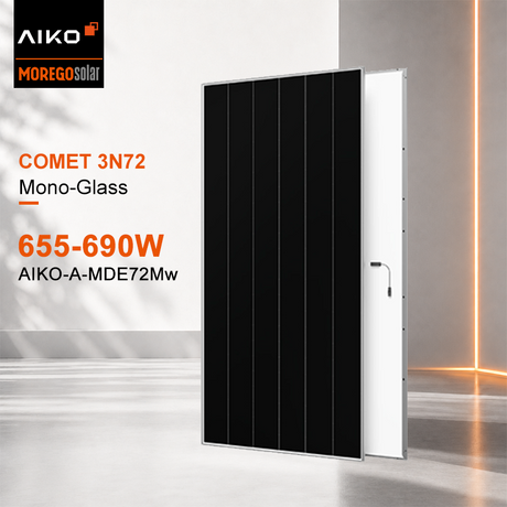 Aiko High-power ABC N-type Mono-glass Solar Module 660W 665W 670W 675W 680W Designed for Commercial Rooftop Projects