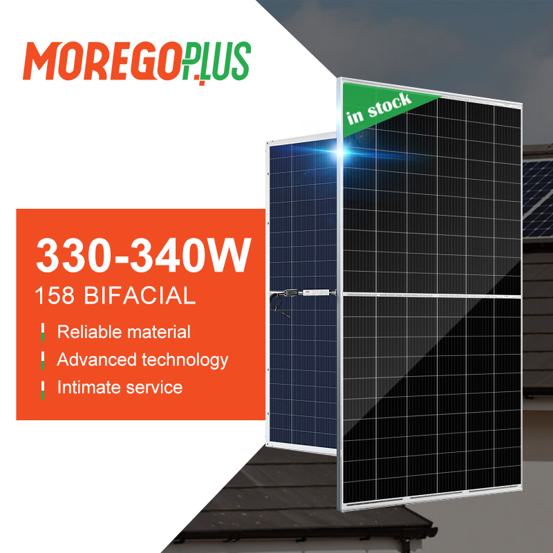 Moregosolar 158mm Bifacial PV Solar Power Panel 330W 335W 340W Mono Solar Module