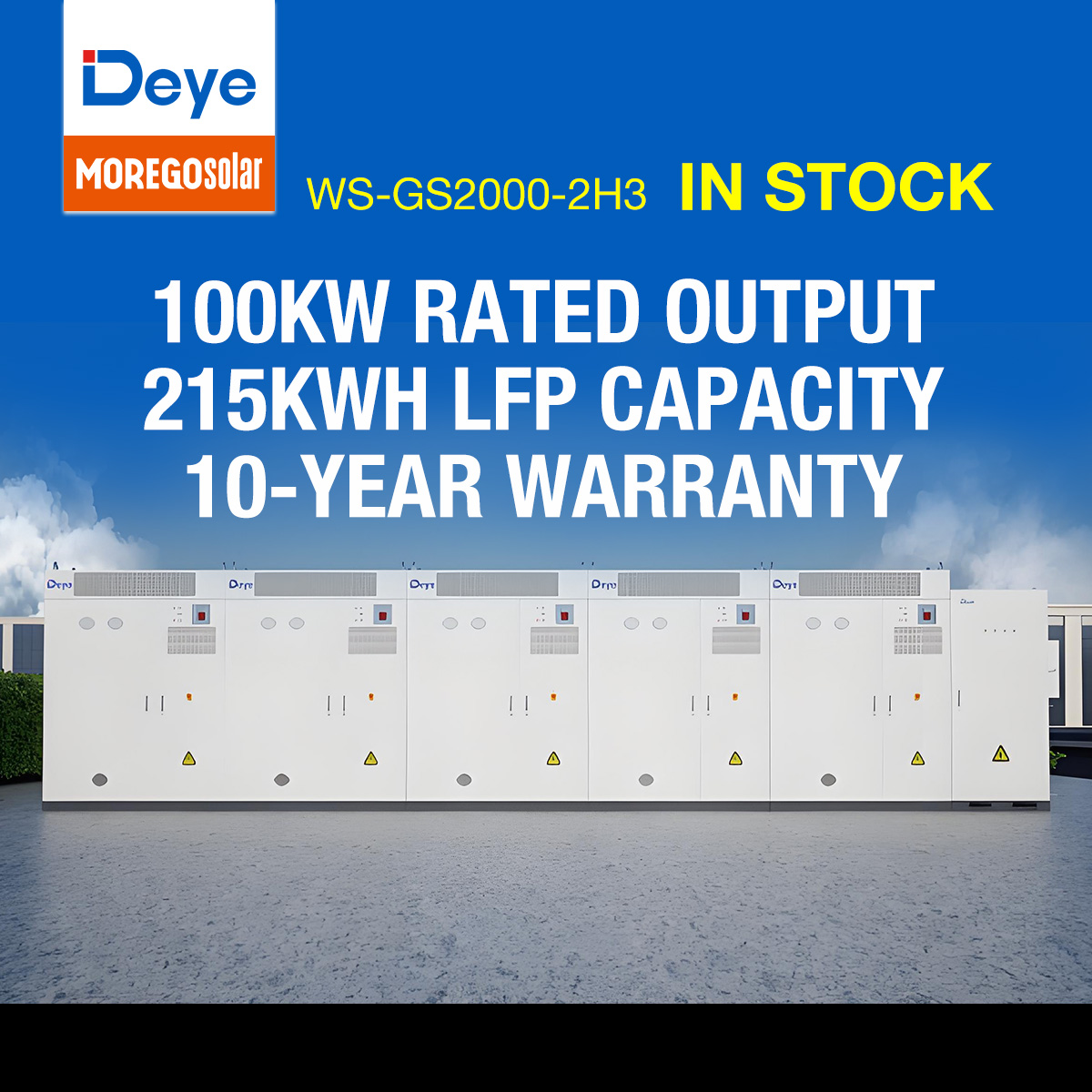 Deye MS-G215 100kW 215kWh C&I Sistema de almacenamiento de batería con refrigeración líquida todo en uno Gabinetes de microrejilla híbridos Distribuidor autorizado Morego Proveedor solar