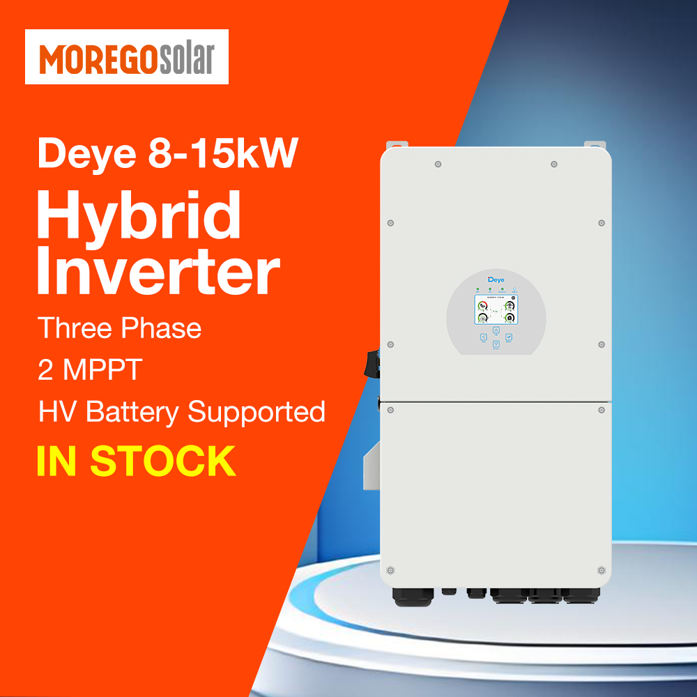 Deye Hybrid Three Phase 8kW 10kW 12kW 15kW PV Power Inverter 160V-500V Lithium-ion HV Battery Anti-islanding Protection