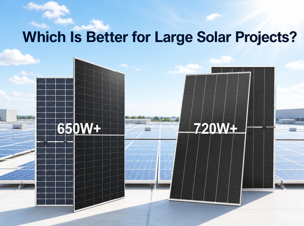  650 W vs. 720 W+ Module: Was ist besser für große Solarprojekte?