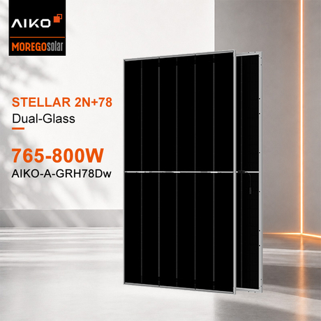 Aiko Solar Panel ABC N-type STELLAR 2N+78 Dual-Glass 800W 790W 785W 780W PV module ready stock for industrial BESS