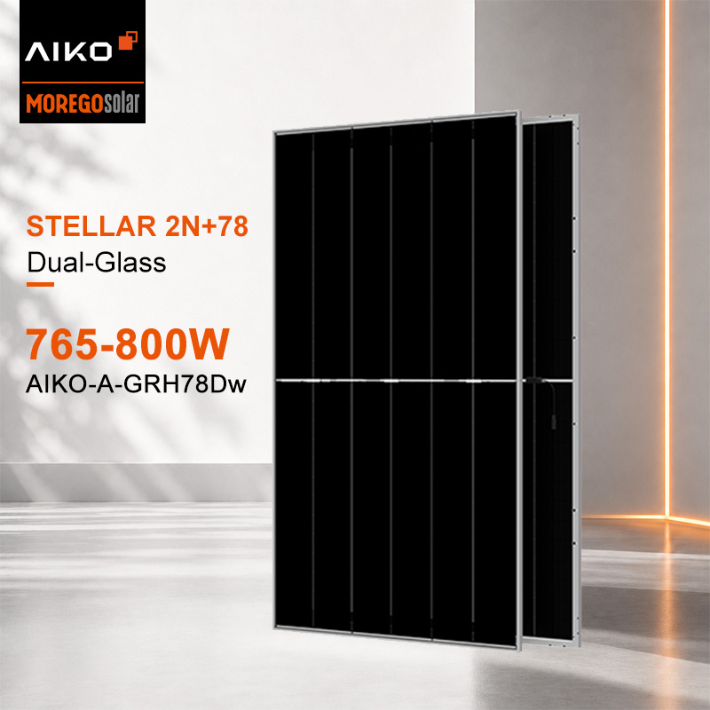 Aiko Solarmodule ABC N-Typ STELLAR 2N+78 Dual-Glass 800W 790W 785W 780W PV-Modul bereit für industrielles BESS